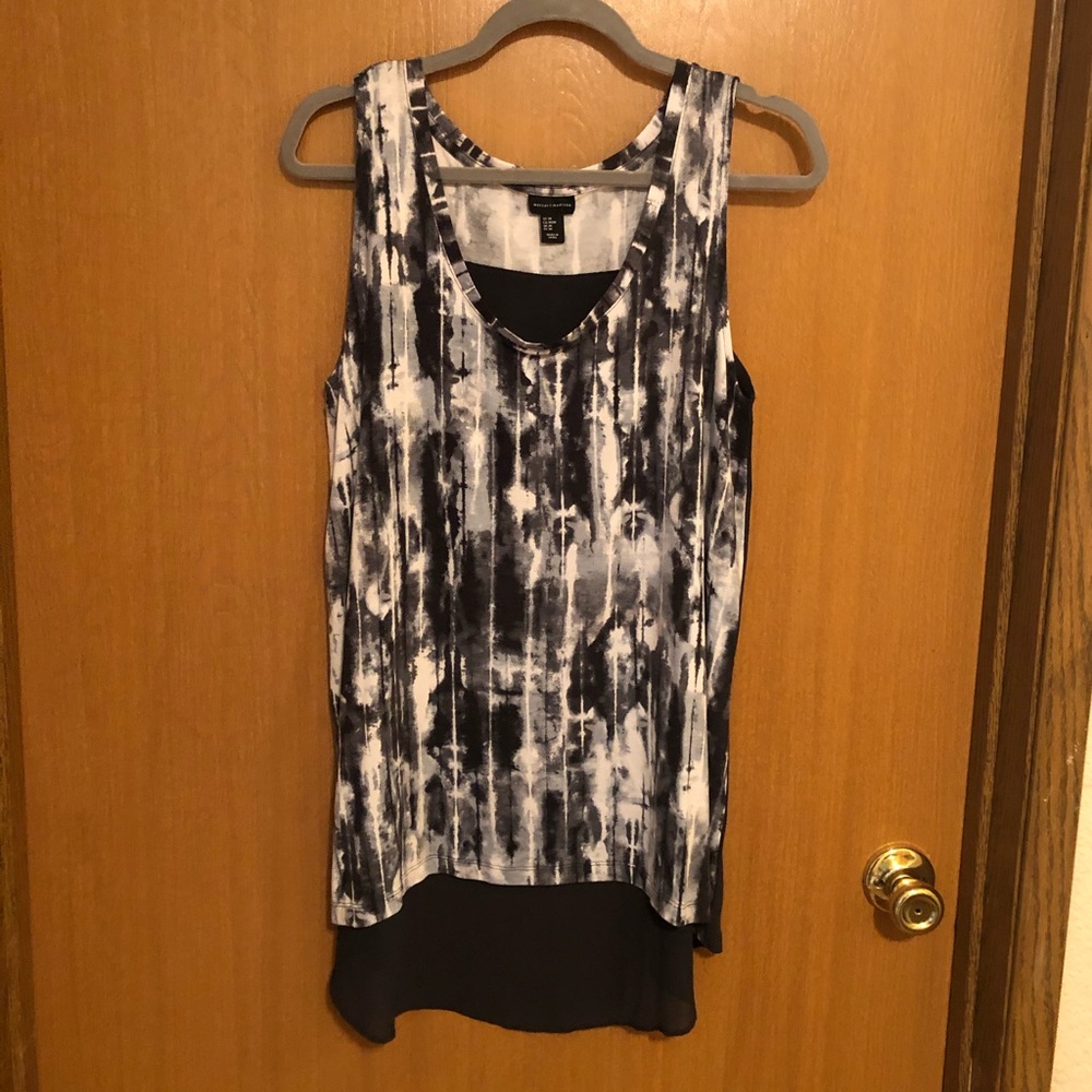 Black and White Long Tank Top